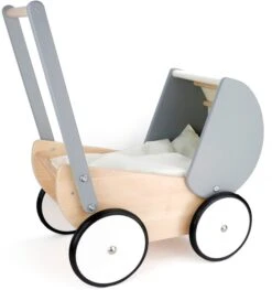 Bajo Puppenwagen Aus Holz - Grau