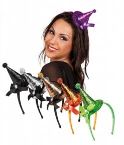 Boland BOL96911 Tiara Hexenkappe Mit Glitzer Und Schleife, Erwachsene, Bunt, Talla única