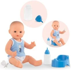 Corolle 9000130260 Mon Grand Poupon Paul Trink Und Näss Badebaby 36cm / Französische Puppe Mit Charme Und Vanilleduft, Mehrfarbig, One Size