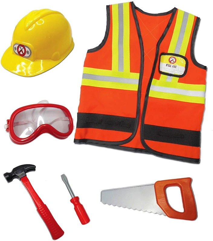 Great Pretenders Creative Education 81505 Pretenders Bauarbeiter Set Mit Zubehör Im Kleidersack Inkl. Arbeitsweste, Hartemütze, Maske, Hammer, Säge & Schraubendreher, Größe 5-6 5 Great Pretenders Creative Education 81505 Pretenders Bauarbeiter Set Mit Zubehör Im Kleidersack Inkl. Arbeitsweste, Hartemütze, Maske, Hammer, Säge & Schraubendreher, Größe 5-6 – Bild 3