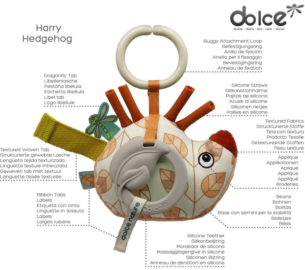 Dolce Earth Aktivitätsspielzeug Igel Harry 4 Dolce Earth Aktivitätsspielzeug Igel Harry – Bild 2