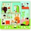 Drei Schichten Puzzle Familie Hase Von Djeco -Spielzeug Förderung drei schichten puzzle familie hase von djeco