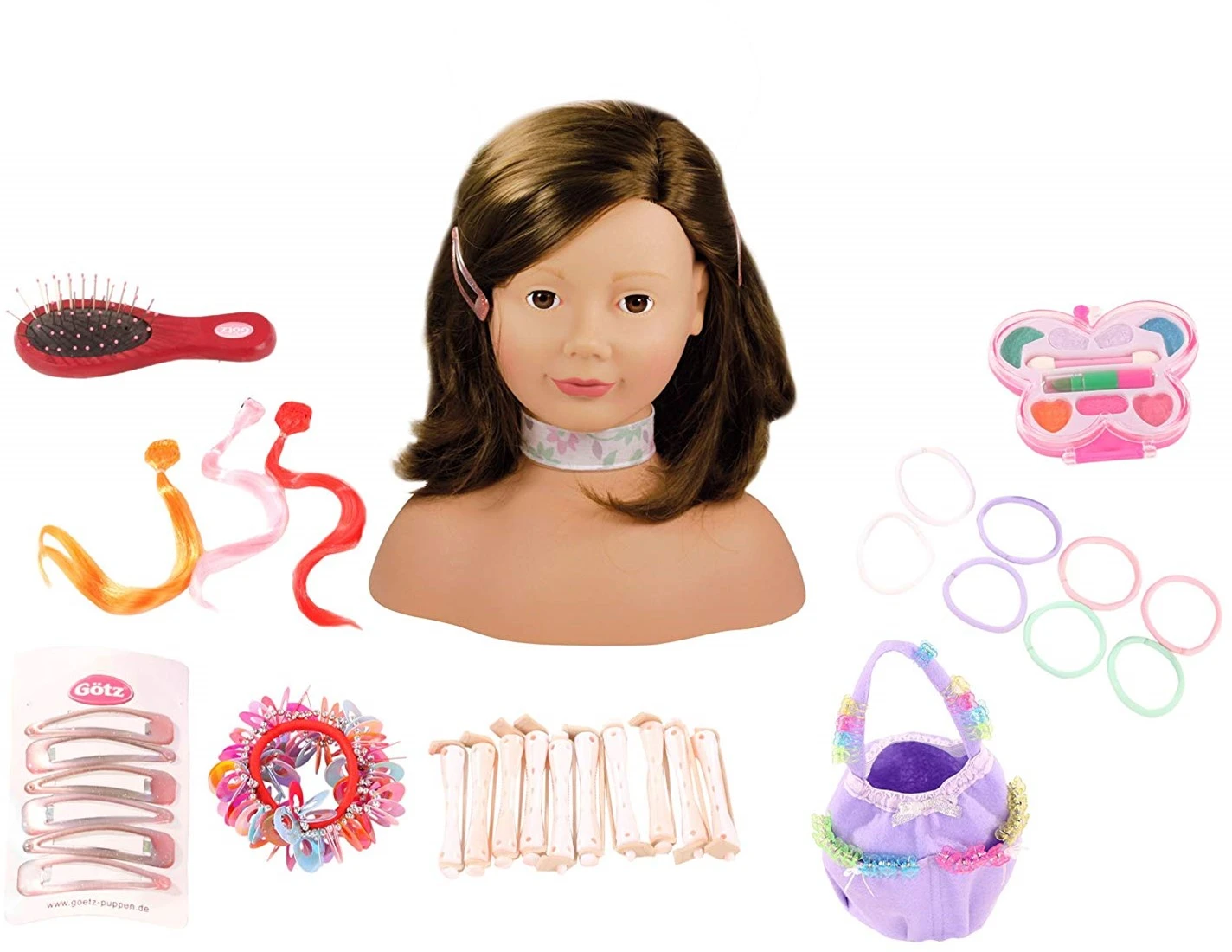 Götz 1192053 Haarwerk Mit Braunen Haaren Und Braunen Augen - 28 Cm Hoher Frisierkopf- Und Schminkkopf In 58-teiligen Set - Geeignet Für Mädchen Ab 3 Jahren 3 Götz 1192053 Haarwerk Mit Braunen Haaren Und Braunen Augen - 28 Cm Hoher Frisierkopf- Und Schminkkopf In 58-teiligen Set - Geeignet Für Mädchen Ab 3 Jahren