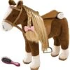 Götz 3402375 Brown Beauty Kämmpferd (Stockmaß 37 Cm) - Braunes Plüschpferd, Höhe Ca. 52 Cm Für Stehpuppen - Mit Sattel, Zaumzeug Und Picknickdecke -Spielzeug Förderung goetz 3402375 brown beauty kaemmpferd stockmass 37 cm braunes plueschpferd hoehe ca 52 cm fuer stehpuppen mit sattel zaumzeug und picknickdecke