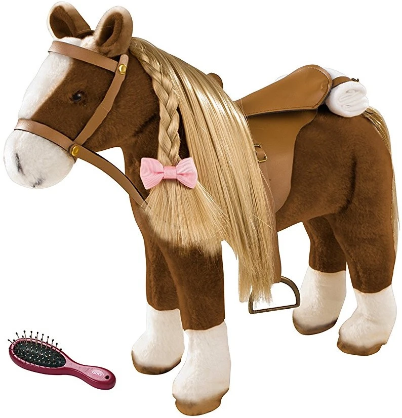 Götz 3402375 Brown Beauty Kämmpferd (Stockmaß 37 Cm) - Braunes Plüschpferd, Höhe Ca. 52 Cm Für Stehpuppen - Mit Sattel, Zaumzeug Und Picknickdecke 3 Götz 3402375 Brown Beauty Kämmpferd (Stockmaß 37 Cm) - Braunes Plüschpferd, Höhe Ca. 52 Cm Für Stehpuppen - Mit Sattel, Zaumzeug Und Picknickdecke