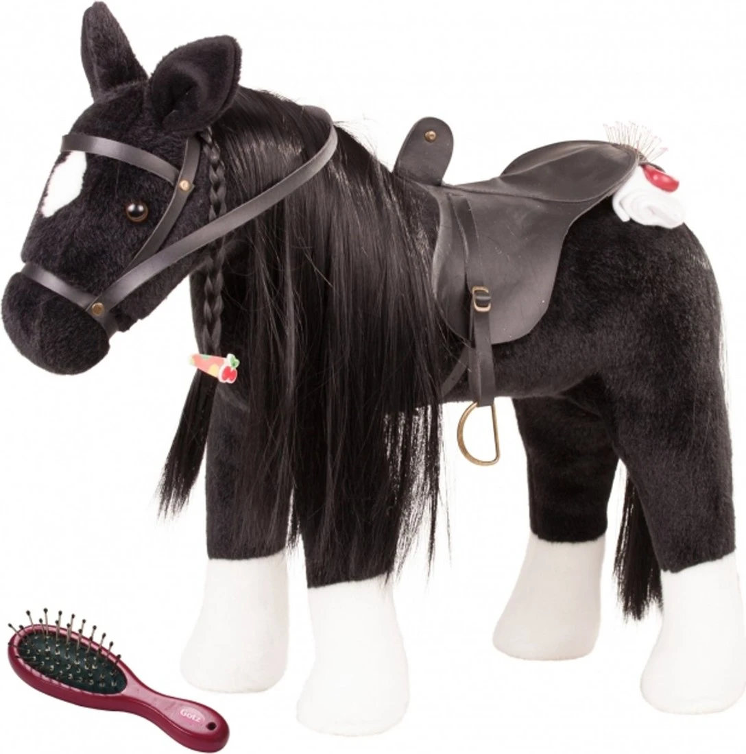 Götz 3402783 Kämmpferd Rappe Puppe - Großes Plüschpferd Für Stehpuppen - Stockmaß 37 Cm - 52 Cm Großes Schwarzes Und Biegsames Pferd Mit Zaumzeug Und Sattel 3 Götz 3402783 Kämmpferd Rappe Puppe - Großes Plüschpferd Für Stehpuppen - Stockmaß 37 Cm - 52 Cm Großes Schwarzes Und Biegsames Pferd Mit Zaumzeug Und Sattel