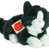 Hermann Teddy Katze Liegend Schwarz/weiß 20 Cm -Spielzeug Förderung hermann teddy katze liegend schwarz weiss 20 cm