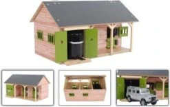 Kids Globe Pferdestall Mit 2 Boxen Und Schuppen 1:32 34x22x19cm