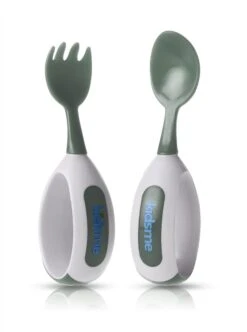 KidsMe Kleinkind Löffel & Gabel Set-Grau Blisterkarte