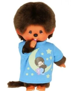 Spielzeug Förderung -Spielzeug Förderung sekiguchi 223725 original monchhichi junge aus braunem pluesch mit blauem schlafshirt und glow in the dark elementen ca 20 cm 2