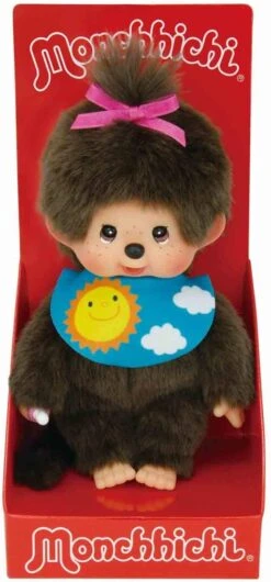Sekiguchi 233748 Original Monchhichi Mädchen Sleepy, Aus Braunem Plüsch, Mit Farbigem Lätzchen Und Zopf Mit Schleife, Ca. 20 Cm -Spielzeug Förderung sekiguchi 233748 original monchhichi maedchen sleepy aus braunem pluesch mit farbigem laetzchen und zopf mit schleife ca 20 cm 3
