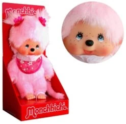 Sekiguchi 767020 - Original Monchhichi Mädchen Kirschblüte, Aus Rosa Plüsch, Mit Lätzchen Und Zöpfen Mit Blumen, Ca. 20 Cm -Spielzeug Förderung sekiguchi 767020 original monchhichi maedchen kirschbluete aus rosa pluesch mit laetzchen und zoepfen mit blumen ca 20 cm 2