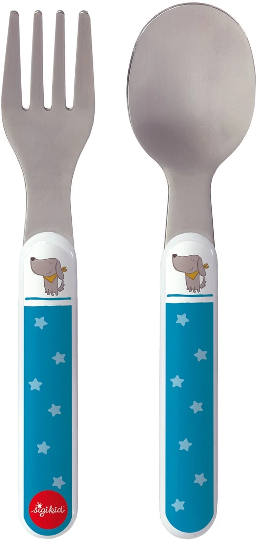 SIGIKID 25084 Kinder-Besteck Hügge Hug Mädchen Und Jungen Besteckset Gabel&Löffel Empfohlen Ab Geburt Blau/weiß 3 SIGIKID 25084 Kinder-Besteck Hügge Hug Mädchen Und Jungen Besteckset Gabel&Löffel Empfohlen Ab Geburt Blau/weiß