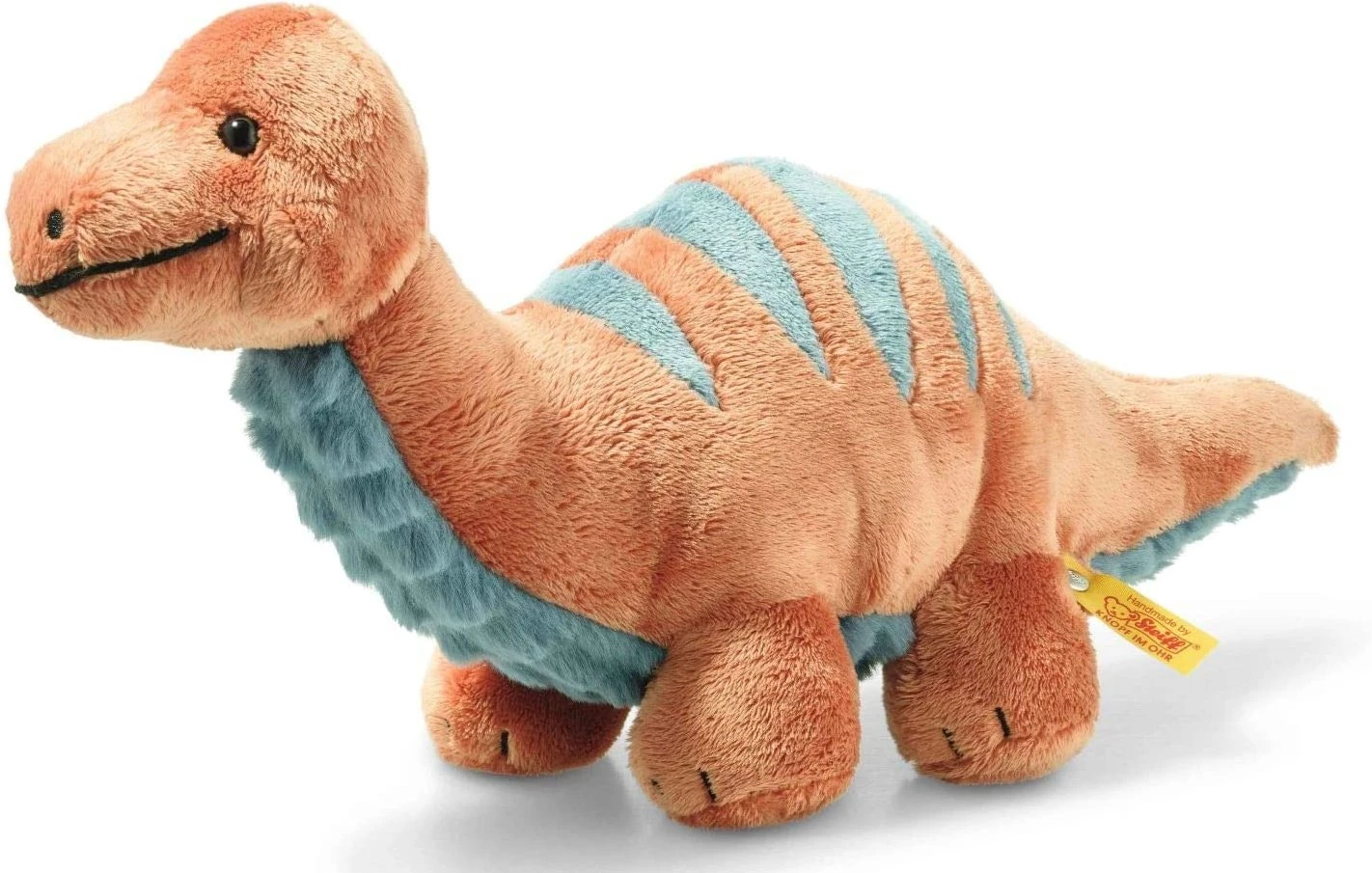 Steiff 087837 Original Plüschtier Bronko Brontosaurus, Soft Cuddly Friends Kuscheltier Ca. 28 Cm, Markenplüsch Mit Knopf Im Ohr, Schmusefreund Für Babys Von Geburt An, Dunkelorange Und Petrol 3 Steiff 087837 Original Plüschtier Bronko Brontosaurus, Soft Cuddly Friends Kuscheltier Ca. 28 Cm, Markenplüsch Mit Knopf Im Ohr, Schmusefreund Für Babys Von Geburt An, Dunkelorange Und Petrol