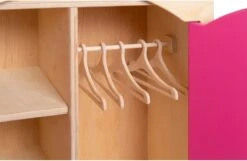 Van Dijk Toys Poppen Kleding Kast - Naturel Met Roze -Spielzeug Förderung van dijk toys poppenkleding kast naturel met roze 1