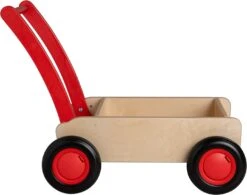 Van Dijk Toys Loop-blokkenwagen - Rood -Spielzeug Förderung zijaanzicht 2